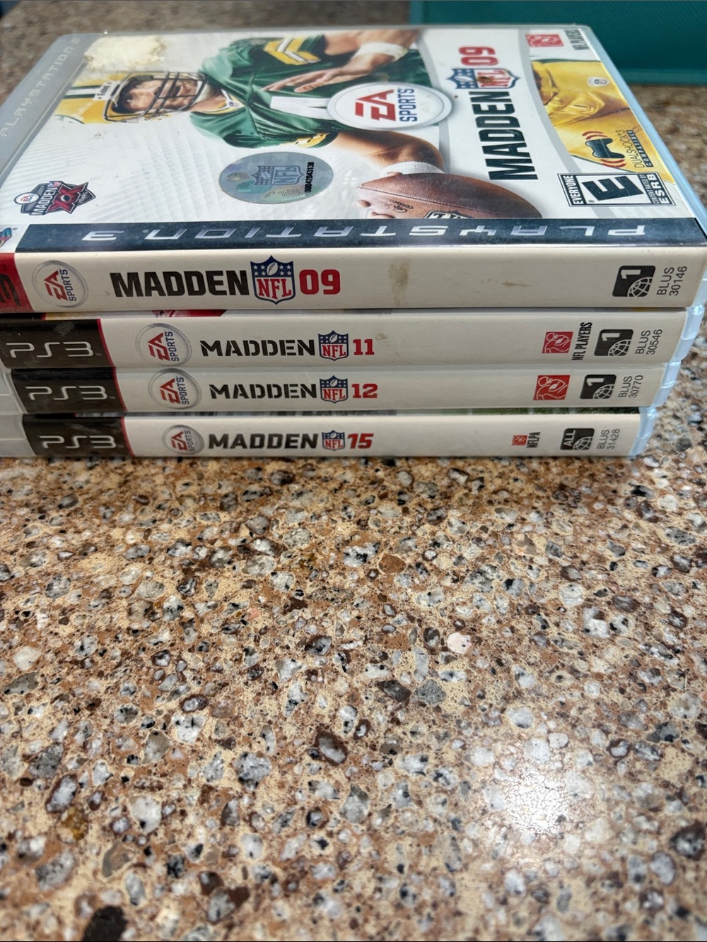EA Sports Madden NFL PS3 Game Lot - Madden 09, 11, 12 & 15.